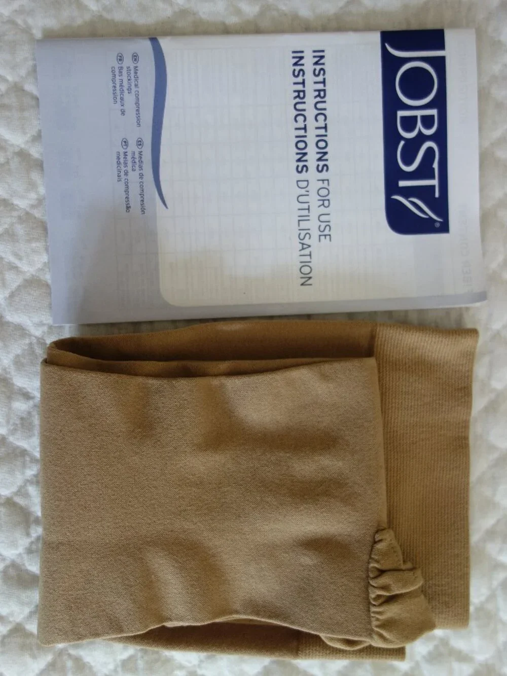 NIB New $43.50 JOBST Relief 15-20 mm/HG Beige Knee High Socks – XL